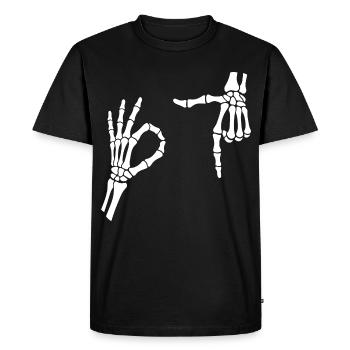 67 Six Sept Meme Gen Alpha Squelette Halloween - T-shirt Premium bio Homme - noir - Devant - Nico (187cm)