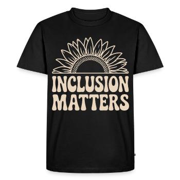 Inclusion Matters Sunflower Design for Diversity - Men's Premium Organic T-Shirt - black - Front - Nico (187cm)