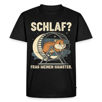 Sleep? Ask my hamster - Men's Premium Organic T-Shirt - black - Front - Nico (187cm)