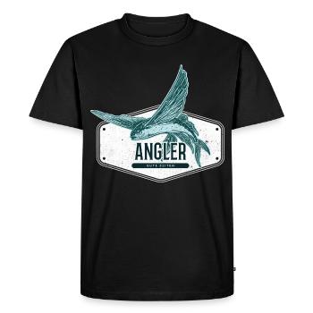 Angler USA Design Flying Fish - T-shirt Premium bio Homme - noir - Devant - Nico (187cm)