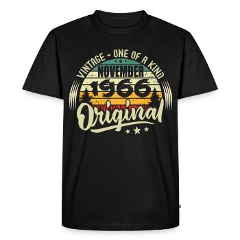 Vintage November 1966 Original November 1966 - Men's Premium Organic T-Shirt - black - Front - Nico (187cm)