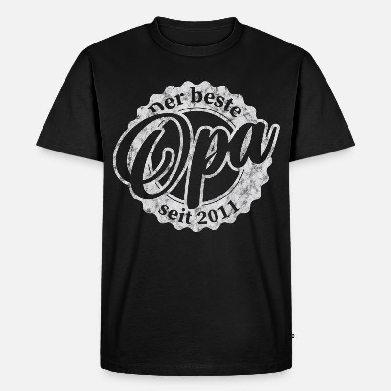 Der Beste Opa seit 2011 - Männer Premium Bio T-Shirt - Schwarz
