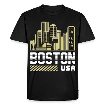T-shirt de la Fierté de Boston City - T-shirt Premium bio Homme - noir - Devant - Nico (187cm)