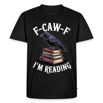 Le corbeau dans les livres – Lire le bonheur - T-shirt Premium bio Homme - noir - Devant - Nico (187cm)