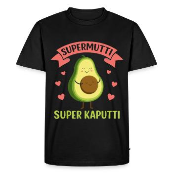 Grossesse SUPER MAMAN SUPER CASSÉ Drôle - T-shirt Premium bio Homme - noir - Devant - Nico (187cm)