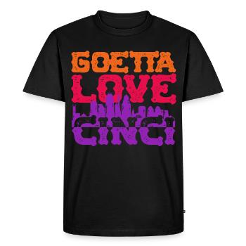 Saucisse Goetta Love Cinci - T-shirt Premium bio Homme - noir - Devant - Nico (187cm)