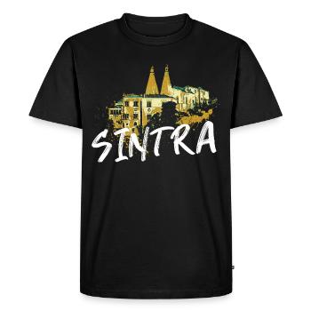 Palais national Sintra illustration Portugal - T-shirt Premium bio Homme - noir - Devant - Nico (187cm)
