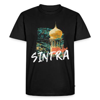 Tour mauresque Monserrate Sintra illustration - T-shirt Premium bio Homme - noir - Devant - Nico (187cm)