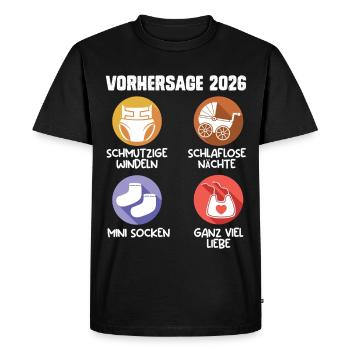 Bientôt maman PRÉDICTION 2026 Drôle - T-shirt Premium bio Homme - noir - Devant - Nico (187cm)