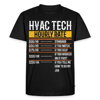 Funny HVAC Technician hourly rate Accounting CP - Men's Premium Organic T-Shirt - black - Front - Nico (187cm)