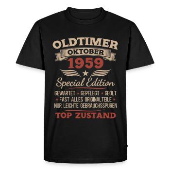 66. Geburtstag Geschenk Oldtimer Oktober 1959 - Männer Premium Bio T-Shirt - Schwarz - Vorne - Nico (187cm)