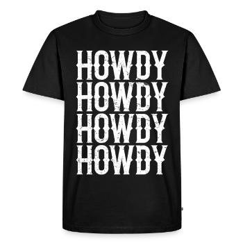 Howdy Southern Western Cow Country Rodeo - T-shirt Premium bio Homme - noir - Devant - Nico (187cm)