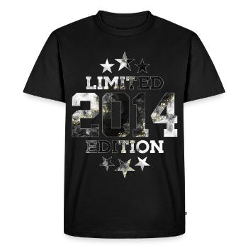 ÉDITION LIMITÉE 2014 12E ANNIVERSAIRE - T-shirt Premium bio Homme - noir - Devant - Nico (187cm)