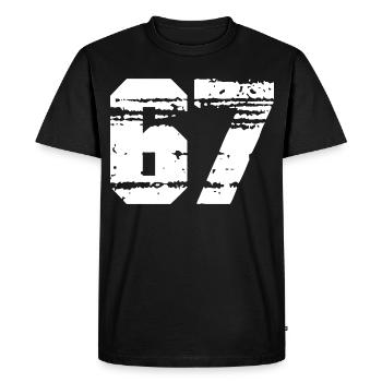 Number 67 in black and white contrast - Men's Premium Organic T-Shirt - black - Front - Nico (187cm)