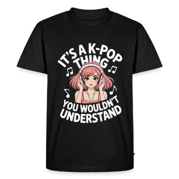 K-Pop Thing Funny Korea Music Anime - Men's Premium Organic T-Shirt - black - Front - Nico (187cm)