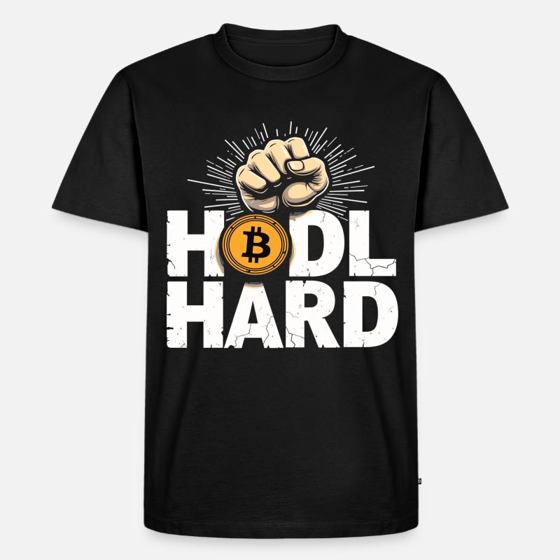 Btc Bitcoin HARD – Bitcoin Crypto - Männer Premium Bio T-Shirt - Schwarz