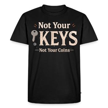 Not Your Keys – Bitcoin Wallet Saying - Men's Premium Organic T-Shirt - black - Front - Nico (187cm)