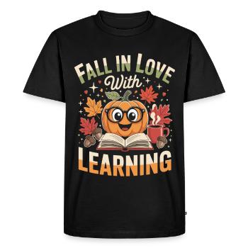 Fall In Love With Teaching Fall Teacher - Men's Premium Organic T-Shirt - black - Front - Nico (187cm)