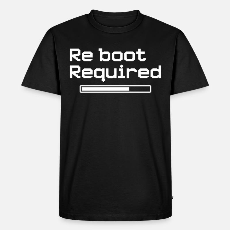 Reboot Required – Retro-Gaming-Style - Männer Premium Bio T-Shirt - Schwarz