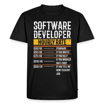 Software Developer Hourly Rate Software Developer - Men's Premium Organic T-Shirt - black - Front - Nico (187cm)