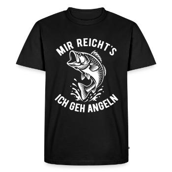 J’en ai assez, je vais à la pêche - en disant - T-shirt Premium bio Homme - noir - Devant - Nico (187cm)
