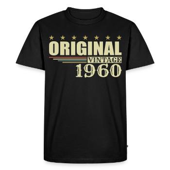 1960 Anniversaire 1960 - T-shirt Premium bio Homme - noir - Devant - Nico (187cm)