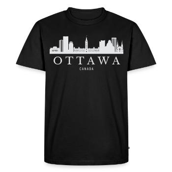 Ottawa Skyline, Ottawa Canada - Men's Premium Organic T-Shirt - black - Front - Nico (187cm)