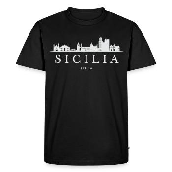 Sicily's skyline, Sicily Italy - Men's Premium Organic T-Shirt - black - Front - Nico (187cm)