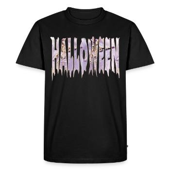 Icy Halloween Lettering Skeleton Gothic - Men's Premium Organic T-Shirt - black - Front - Nico (187cm)
