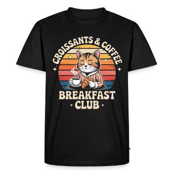 Chat Brunch Retro Café - T-shirt Premium bio Homme - noir - Devant - Nico (187cm)
