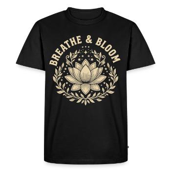 Bloom and Grow Lotus Flower Botanical Design - Men's Premium Organic T-Shirt - black - Front - Nico (187cm)
