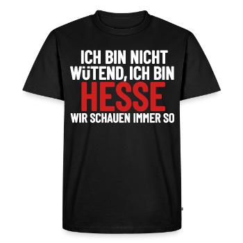 Je ne suis pas en colère, je suis Hessois - T-shirt Premium bio Homme - noir - Devant - Nico (187cm)