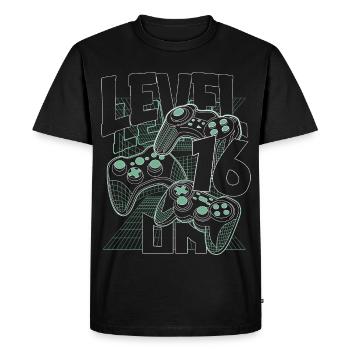 Level Up Retro Controller Graphic 16th Birthday - Men's Premium Organic T-Shirt - black - Front - Nico (187cm)