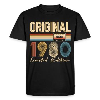 45th Birthday 45th Anniversary Original 1980 - Men's Premium Organic T-Shirt - black - Front - Nico (187cm)