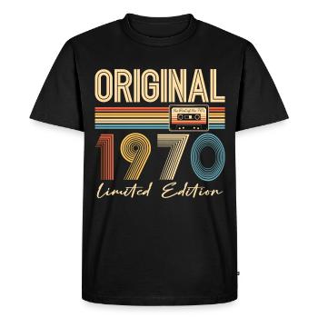 55th Birthday 55th Anniversary Original 1970 - Men's Premium Organic T-Shirt - black - Front - Nico (187cm)