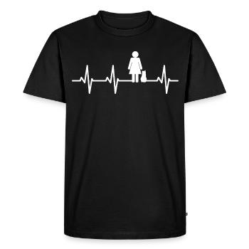 Cardiogramme de maman chat - T-shirt Premium bio Homme - noir - Devant - Nico (187cm)