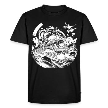 Croquis ferroviaire - T-shirt Premium bio Homme - noir - Devant - Nico (187cm)