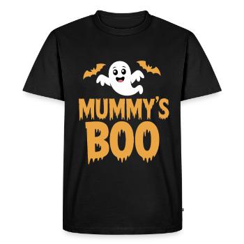 Mummys Boo Halloween Ghost - Men's Premium Organic T-Shirt - black - Front - Nico (187cm)