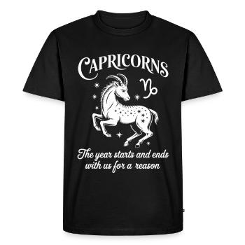 Capricorn Zodiac Sign - Men's Premium Organic T-Shirt - black - Front - Nico (187cm)