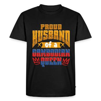Cambodia Cambodian Husband - Men's Premium Organic T-Shirt - black - Front - Nico (187cm)