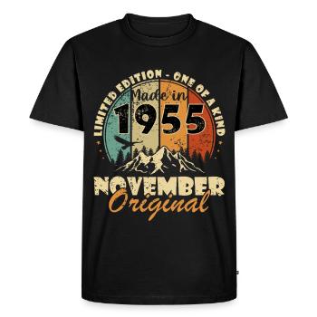 70e anniversaire - Original - Novembre 1955 - T-shirt Premium bio Homme - noir - Devant - Nico (187cm)