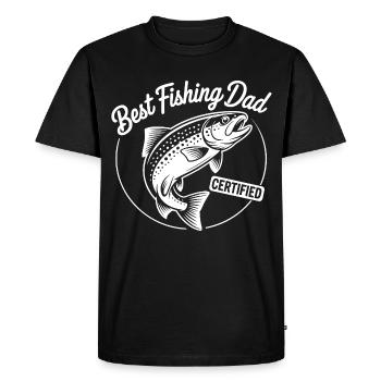 Best Angler Dad Certified - Men's Premium Organic T-Shirt - black - Front - Nico (187cm)