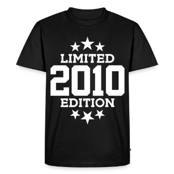 ÉDITION LIMITÉE 2010 16E ANNIVERSAIRE - T-shirt Premium bio Homme - noir - Devant - Nico (187cm)