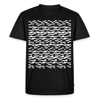 Glitch Grid Monochrome Pattern - Men's Premium Organic T-Shirt - black - Front - Nico (187cm)