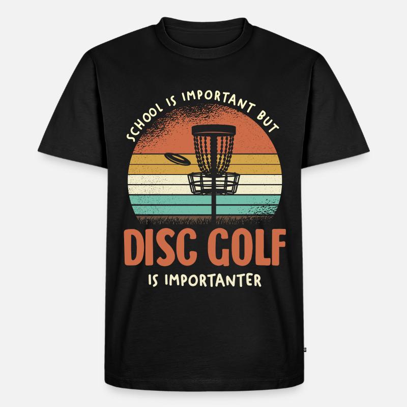 Retro Disc Golf Is Important - Männer Premium Bio T-Shirt - Schwarz