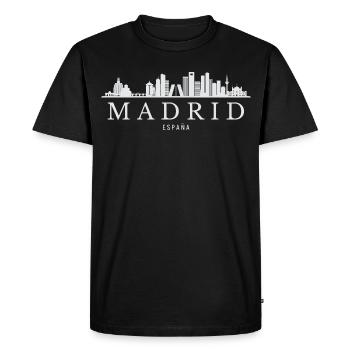 Madrid Skyline, Madrid Espagne - T-shirt Premium bio Homme - noir - Devant - Nico (187cm)