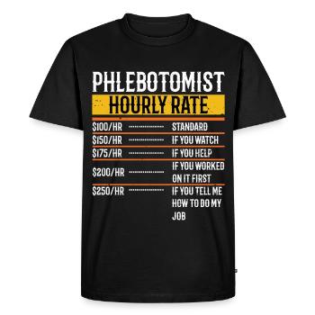 Phlebotomist Hourly Rate Phlebotomy Men Women - Men's Premium Organic T-Shirt - black - Front - Nico (187cm)