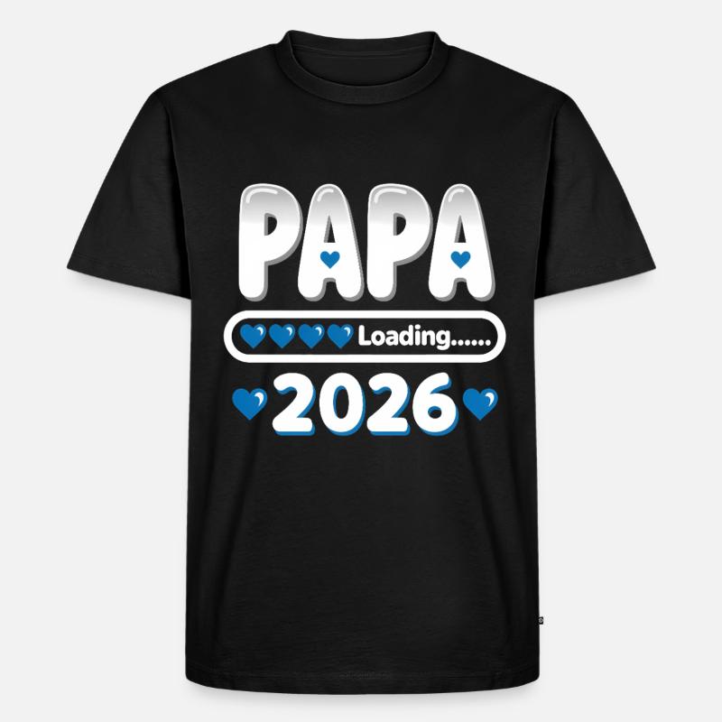 2026 Papa Loading – werdender Vater Geschenk - Männer Premium Bio T-Shirt - Schwarz