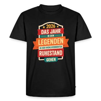 2026 Legend Retirement Retiree Pensioner Gift - Men's Premium Organic T-Shirt - black - Front - Nico (187cm)