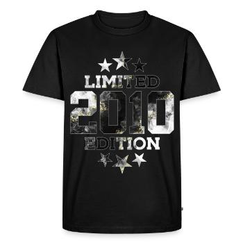 ÉDITION LIMITÉE 2010 16E ANNIVERSAIRE - T-shirt Premium bio Homme - noir - Devant - Nico (187cm)